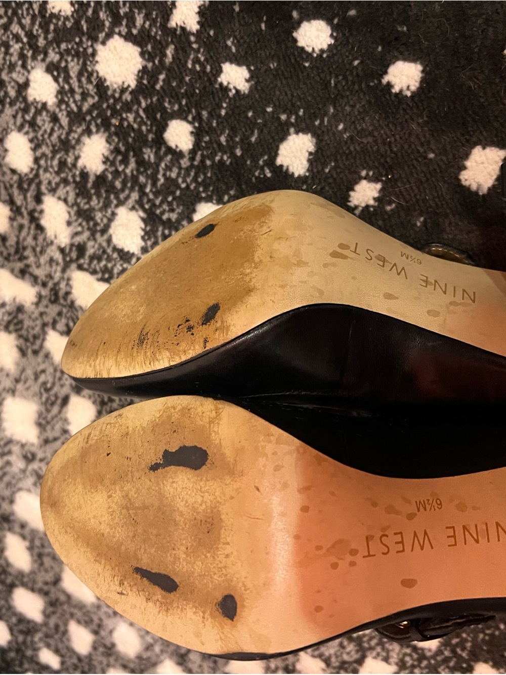 Nine West Black Leather Mary Jane Heels - Picture 5 of 5